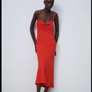 Zara satin lingerie style dress